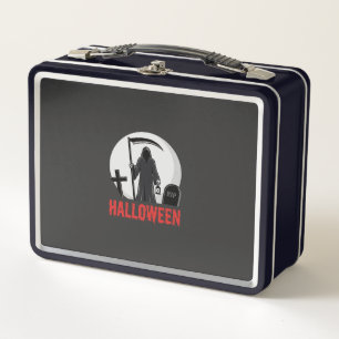 Halloween-Sensenmann-Friedhofsdesign Metall Brotdose
