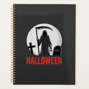 Halloween-Sensenmann-Friedhofsdesign Planer