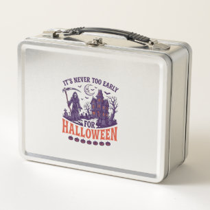 Halloween Sensenmann im Spukhaus Nie zu früh Metall Brotdose
