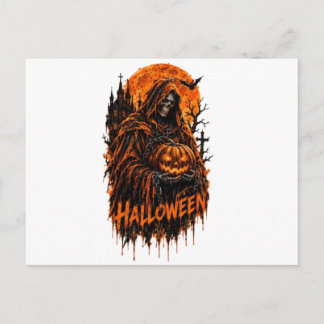 Halloween Sensenmann-Kürbis-Gothic-gruseliges Desi Feiertagspostkarte