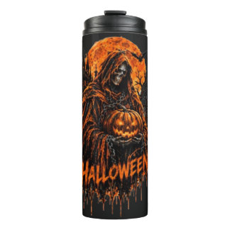 Halloween Sensenmann-Kürbis-Gothic-gruseliges Desi Thermosbecher