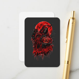 Halloween-Sensenmann-Kürbis-Gothic-Horror-Design Begleitkarte