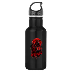 Halloween-Sensenmann-Kürbis-Gothic-Horror-Design Edelstahlflasche