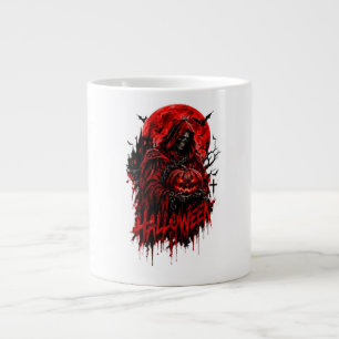 Halloween Sensenmann-Kürbis-Gothic-Horror-Design Jumbo-Tasse