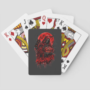 Halloween-Sensenmann-Kürbis-Gothic-Horror-Design Spielkarten