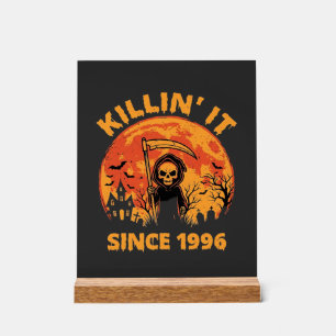 Halloween Sensenmann seit 1996 Geburtstagsdesign_1 Acrylschild