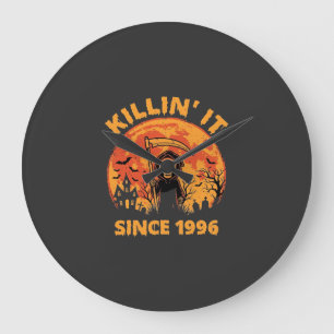Halloween Sensenmann Seit 1996 Geburtstagsdesign_1 Große Wanduhr