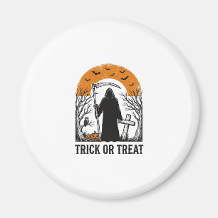 Halloween Sensenmann Streich oder Saechsisch Gruse Magnet