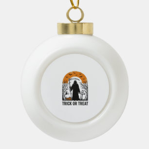 Halloween-Sensenmann-Süßes-oder-Saures-Vintage-Gru Keramik Kugel-Ornament