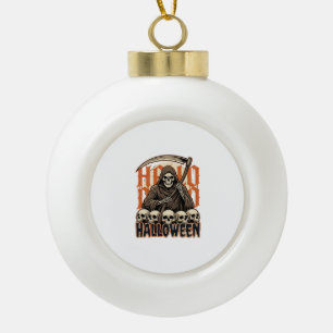 Halloween Sensenmann-Totenkopf-Stapel-Vektor Keramik Kugel-Ornament
