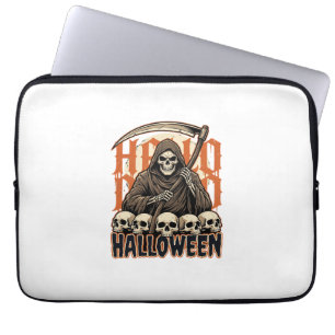 Halloween Sensenmann-Totenkopf-Stapel-Vektor Laptopschutzhülle