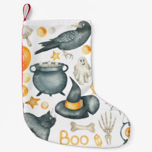 Halloween-Set: Fledermaus, Schwarze Katze, Spinne, Kleiner Weihnachtsstrumpf