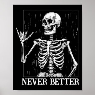 Halloween Shaka Handzeichen Niemals Besser Skelett Poster