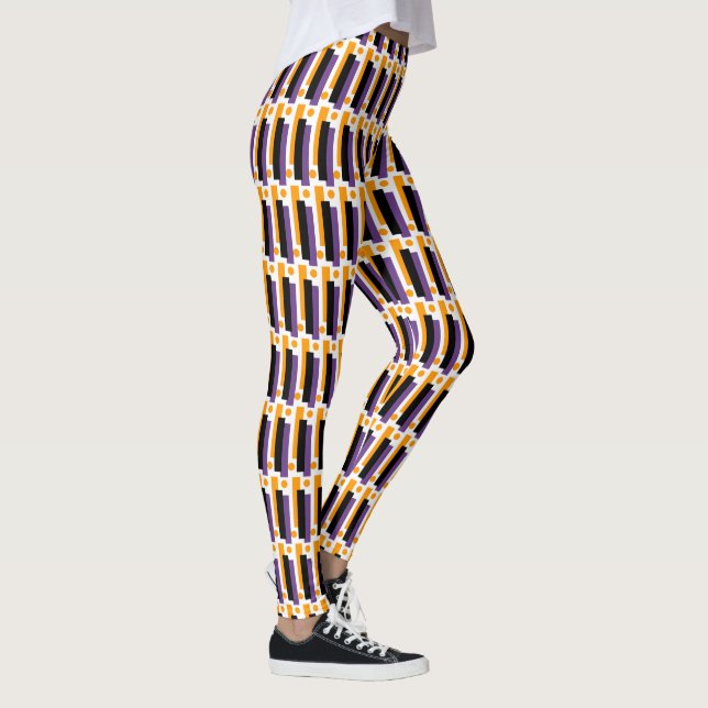 Halloween Shapes Orange Lila Leggings (Rechts)