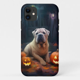 Halloween Shar Pei mit Kürbissen Gruselig Case-Mate iPhone Hülle