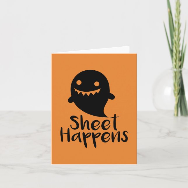 Halloween Sheet Happens Karte (Vorderseite)
