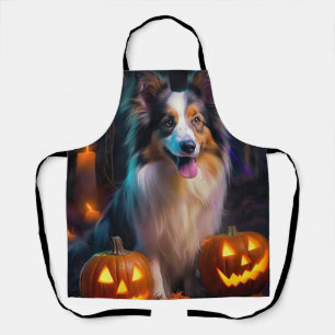 Halloween Shetland Sheepdog mit Pumpkins Beängstig Schürze