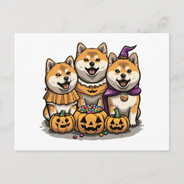 Halloween Shiba Inu Hunde Postkarte