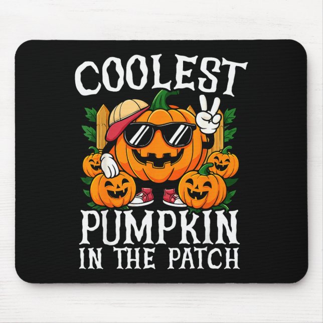 Halloween Shirt Boys Girls Kids Coolest Pumpkin In Mousepad (Vorne)