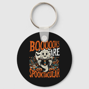 Halloween Shirt Buch Lover Design Ghost mit Bücher Schlüsselanhänger