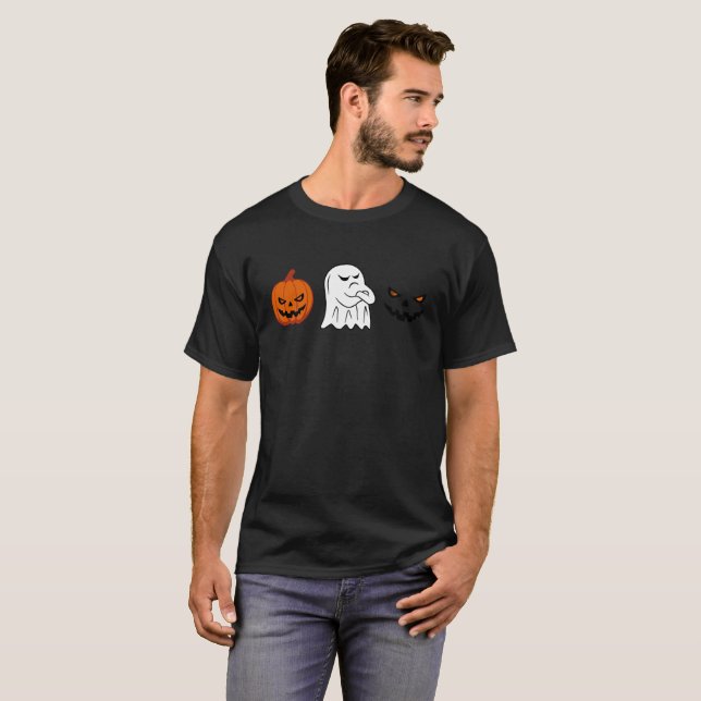 Halloween Shirt Männer Frauen Niedlich Ghost Pumpk (Vorne ganz)