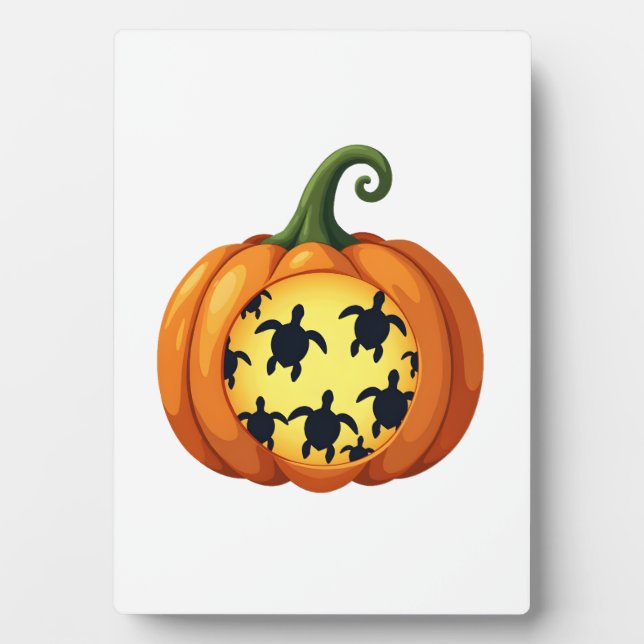 Halloween Shirt Pumpkin Turtle Sea Halloween Costu Fotoplatte (Vorderseite)