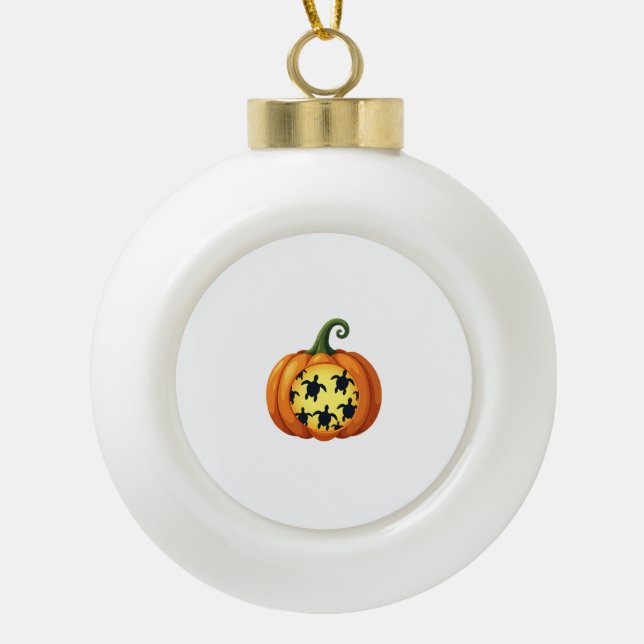 Halloween Shirt Pumpkin Turtle Sea Halloween Costu Keramik Kugel-Ornament (Vorderseite)