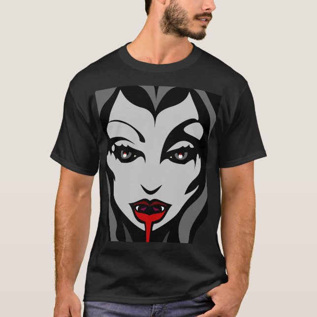 Halloween Shirt Spooky Vampire Unisex Shirt T-Shir (Vorderseite)