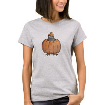 Halloween-Shirt - Taube im Kürbiskostüm