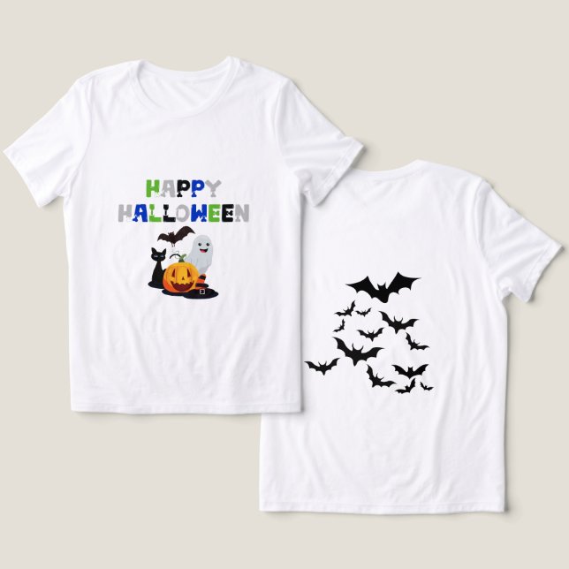 Halloween-Shirt Tri-Blend Shirt (Design Vorderseite & Rückseite)