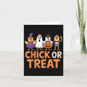 Halloween-Shirt von Küken oder Leckereien für Gefl Karte