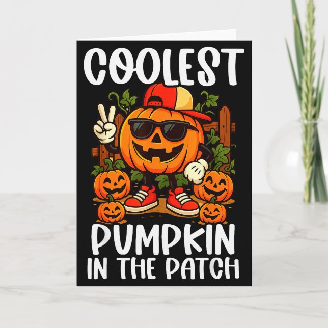 Halloween Shirts Boys And Kids Coolest Pumpkin In  Karte (Vorderseite)