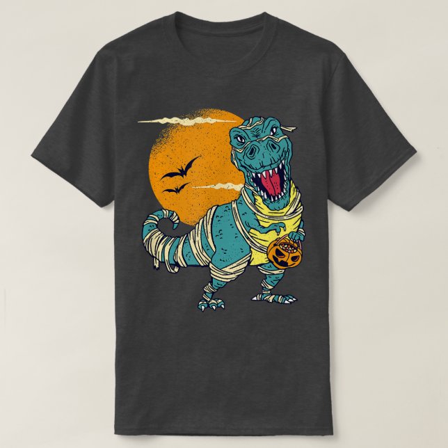 Halloween Shirts For BoysDinosaur T Rex Mummy Pump (Design vorne)