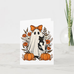 Halloween-Shirts für Damen-Geist mit schwarzer Kat Karte