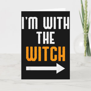 Halloween-Shirts für Männer Ich bin mit der Hexe L Karte