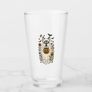 Halloween Siberian Husky Blumen Glas