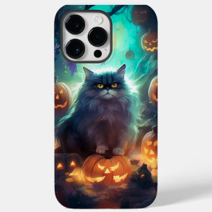 Halloween Sibirienkatze mit Kürbiskugeln Beängstig Case-Mate iPhone 14 Pro Max Hülle