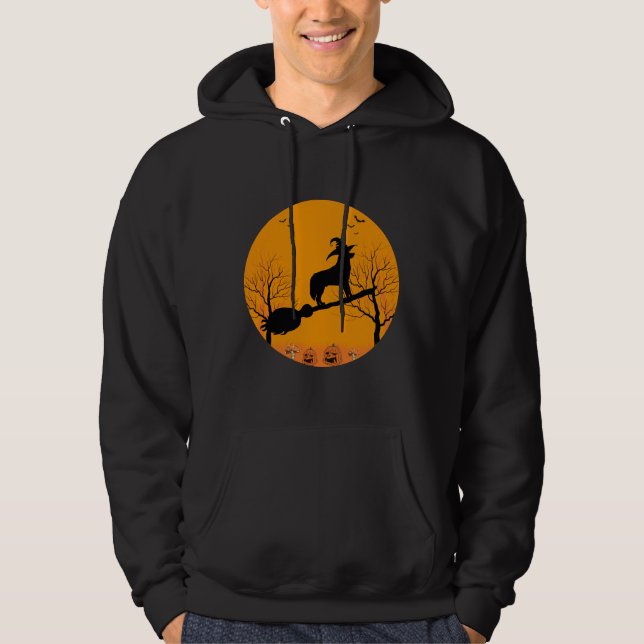 Halloween Sibirische Husky Hexe Beängstigend Moon  Hoodie (Vorderseite)