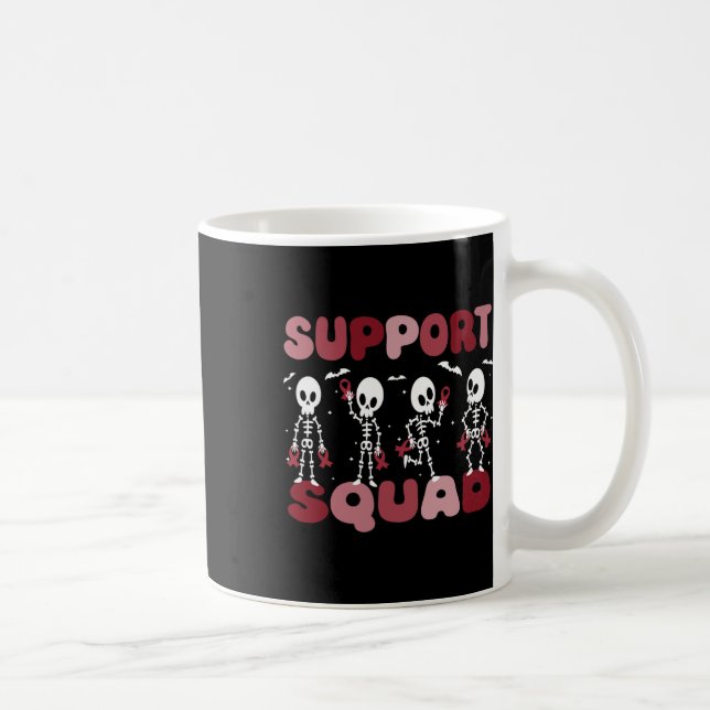 Halloween Sickle Cell Squad Funny Skeleton Burgund Kaffeetasse (Rechts)