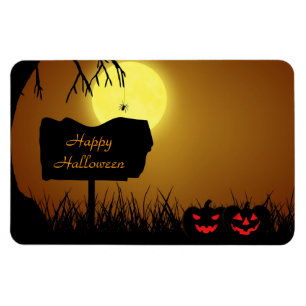 Halloween Sign mit Pumpkins - Flexible Magnet