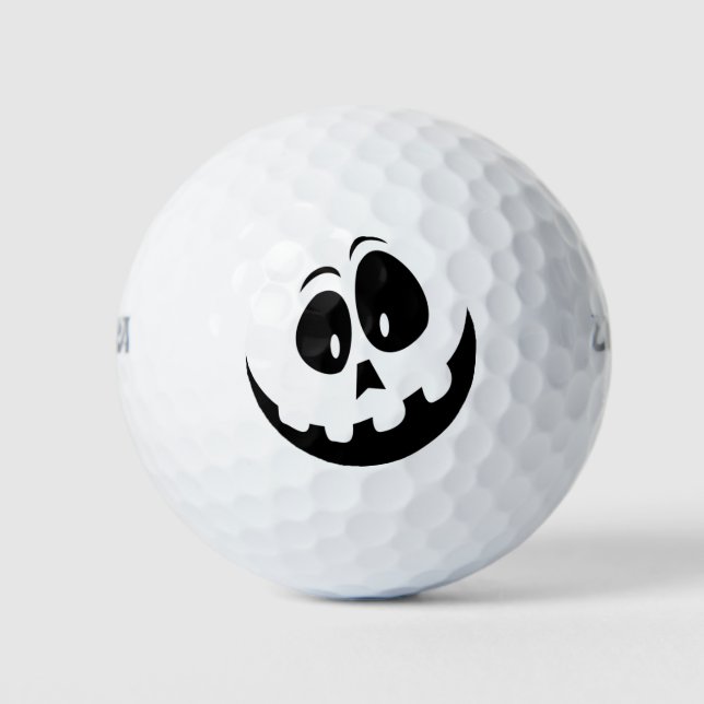 Halloween Silhouette Carved Pumpkin Golfball (Vorderseite)