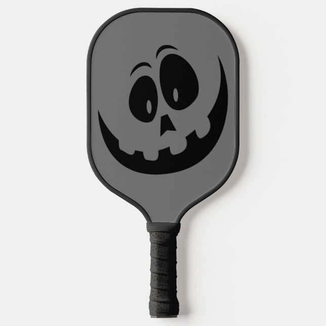 Halloween Silhouette Carved Pumpkin Pickleball Schläger (Vorderseite)