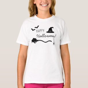 Halloween-Silhouetten mit glücklichem Halloween-Te T-Shirt