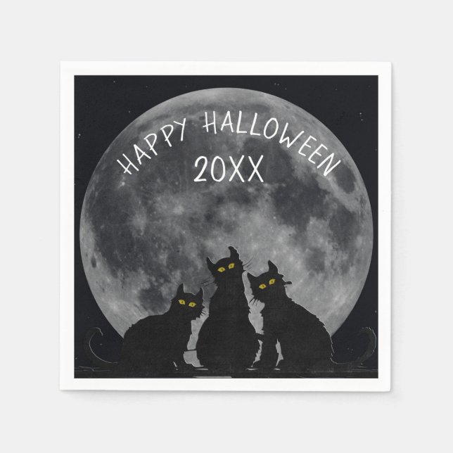 Halloween-Silhouetten Serviette (Vorderseite)