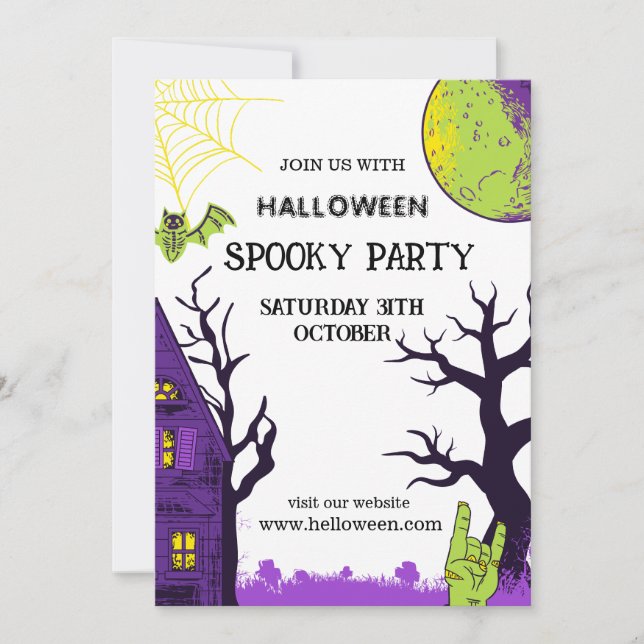 Halloween Simple Einladung (Vorderseite)