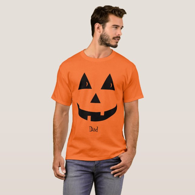 Halloween Simple Orange Kürbislaterne Funny T-Shirt (Vorne ganz)