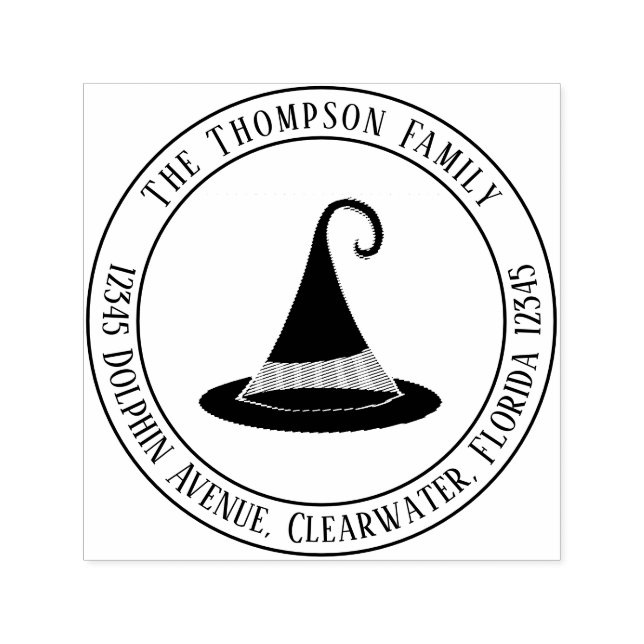 Halloween Simple Rücksendeadresse Hexenhut Permastempel (Design)