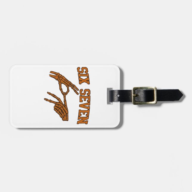 Halloween Six Sieben Meme Gebärdensprache 67 Mason Gepäckanhänger (Vorderseite horizontal)