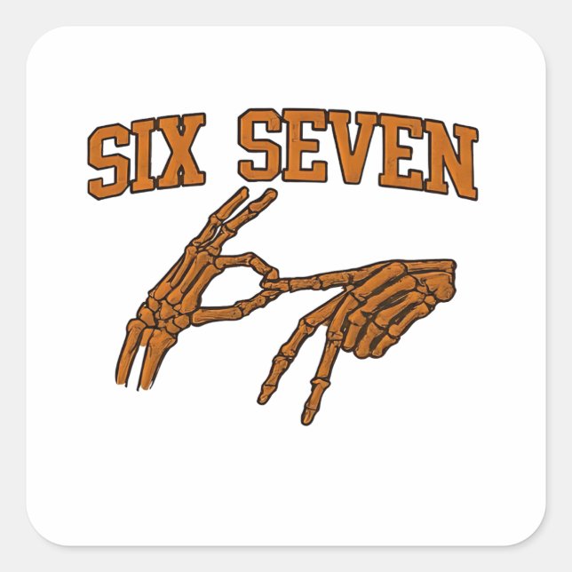 Halloween Six Sieben Meme Gebärdensprache 67 Mason Quadratischer Aufkleber (Vorderseite)