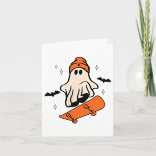 Halloween Skateboard Boo Retro Halloween Mönche Karte